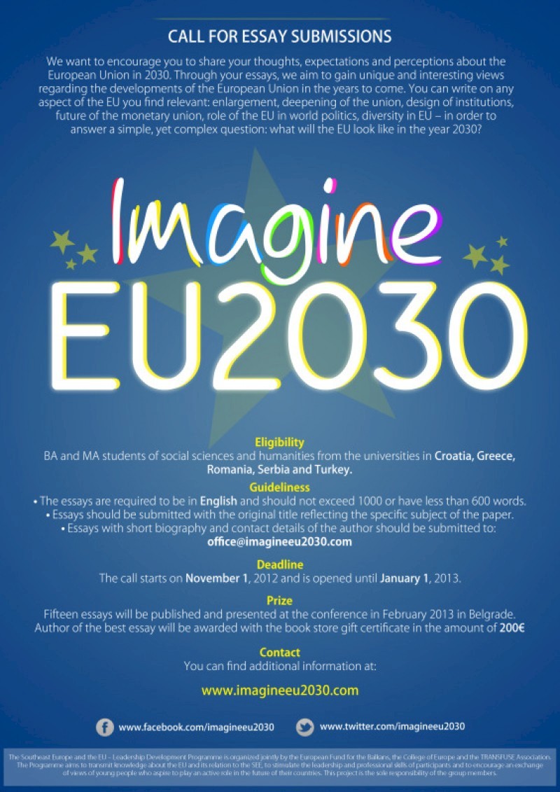 Call for essays "Imagine EU 2030"
